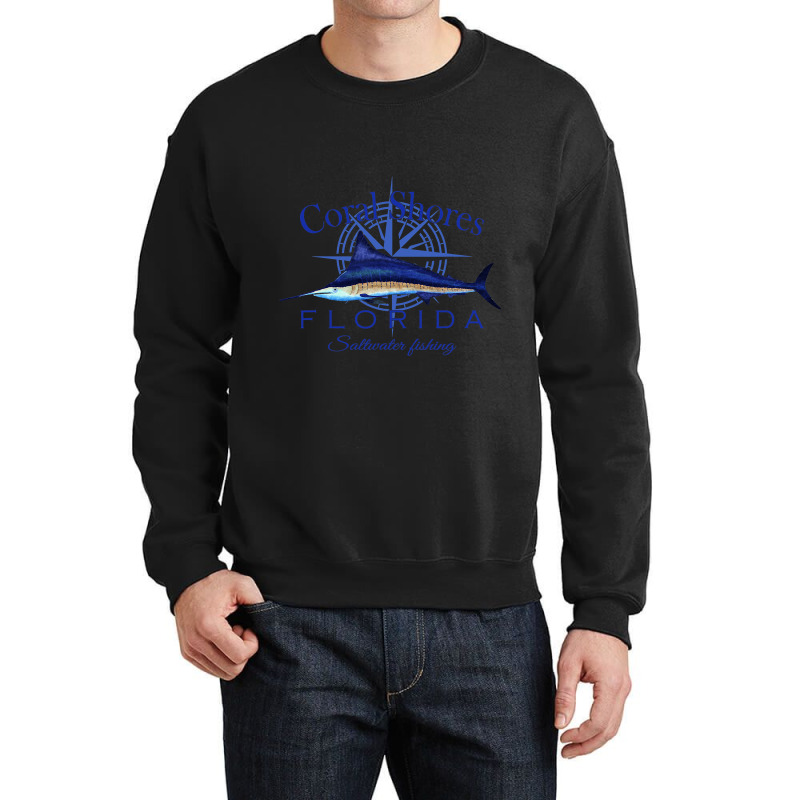 Coral Shores Florida Sailfish Billfish Saltwater F Crewneck Sweatshirt by GARYYATES | Artistshot