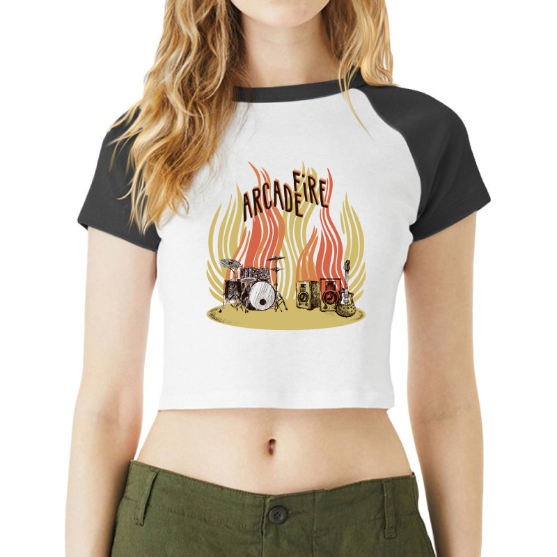 The Arcade Fire Raglan Crop Top by humekyesliet | Artistshot