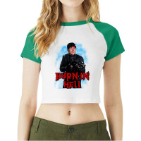 Burn In Hell 1 Raglan Crop Top | Artistshot