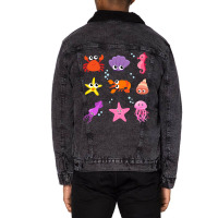 Crustacean Core Aesthetic Crustaceans Crab Lobster Unisex Sherpa-lined Denim Jacket | Artistshot