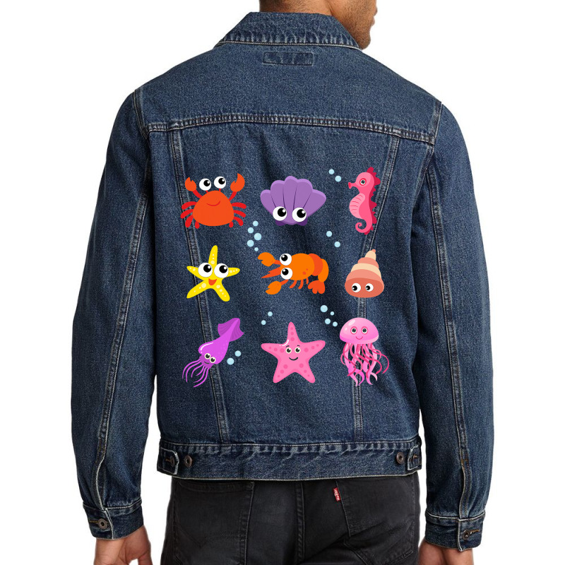 Crustacean Core Aesthetic Crustaceans Crab Lobster Men Denim Jacket | Artistshot