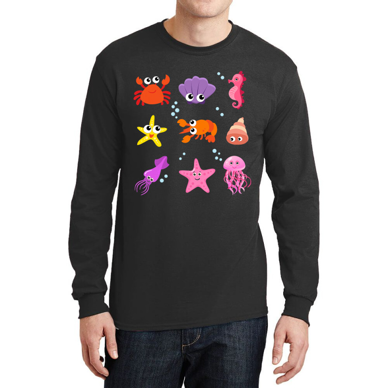 Crustacean Core Aesthetic Crustaceans Crab Lobster Long Sleeve Shirts | Artistshot