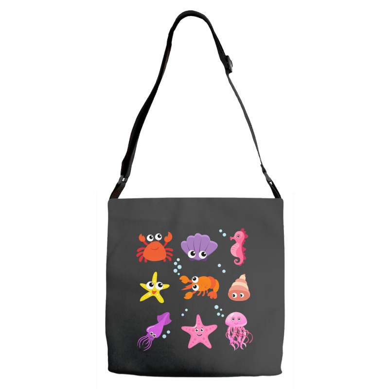 Crustacean Core Aesthetic Crustaceans Crab Lobster Adjustable Strap Totes | Artistshot