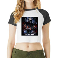 Scream Horror Movie Artwork Raglan Crop Top | Artistshot