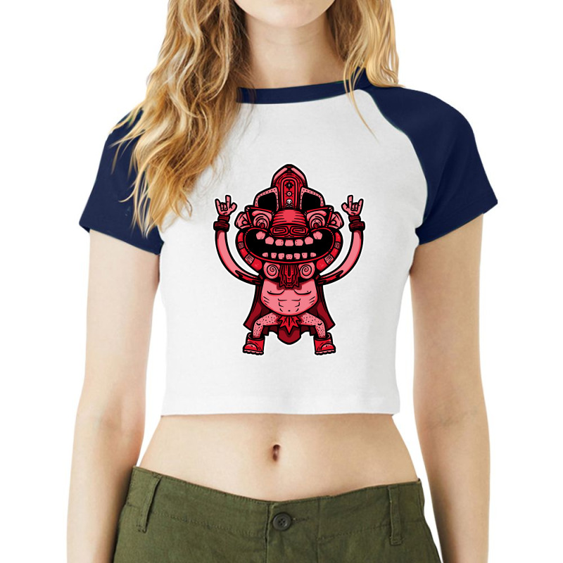 Limited Edition Aztec Warrior Red Raglan Crop Top by Inmamlil638 | Artistshot