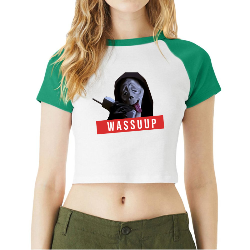 Wassup Scream Scary Movie Fun Raglan Crop Top by sofiahakchayf | Artistshot