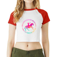 Trending A Girl Who Can Handle A Horse And A Bow Mounted Archery Raglan Crop Top | Artistshot