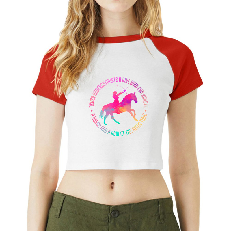 Trending A Girl Who Can Handle A Horse And A Bow Mounted Archery Raglan Crop Top by Bostic Walling | Artistshot