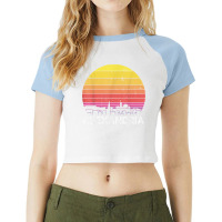 Retro Virginia Alexandria Skyline Vintage Urban Buildings T Shirt Raglan Crop Top | Artistshot