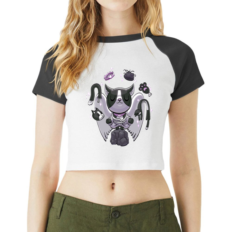 The Binding Of Isaac Guppy The Cat Raglan Crop Top by hocinisanherq | Artistshot