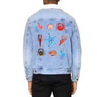 Crustacean Core Aesthetic Crustaceans Crab Lobster Unisex Sherpa-lined Denim Jacket | Artistshot