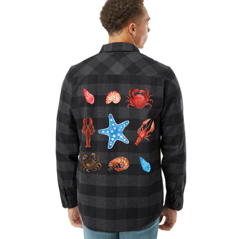 Crustacean Core Aesthetic Crustaceans Crab Lobster Flannel Shirt | Artistshot