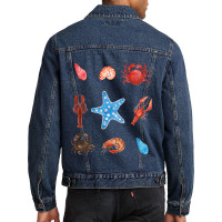 Crustacean Core Aesthetic Crustaceans Crab Lobster Men Denim Jacket | Artistshot