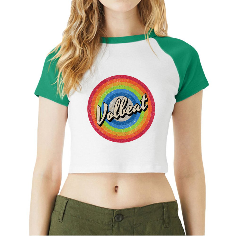 Hot Trend Vintage Style Circle - Volbeat Raglan Crop Top by fenderbendable | Artistshot