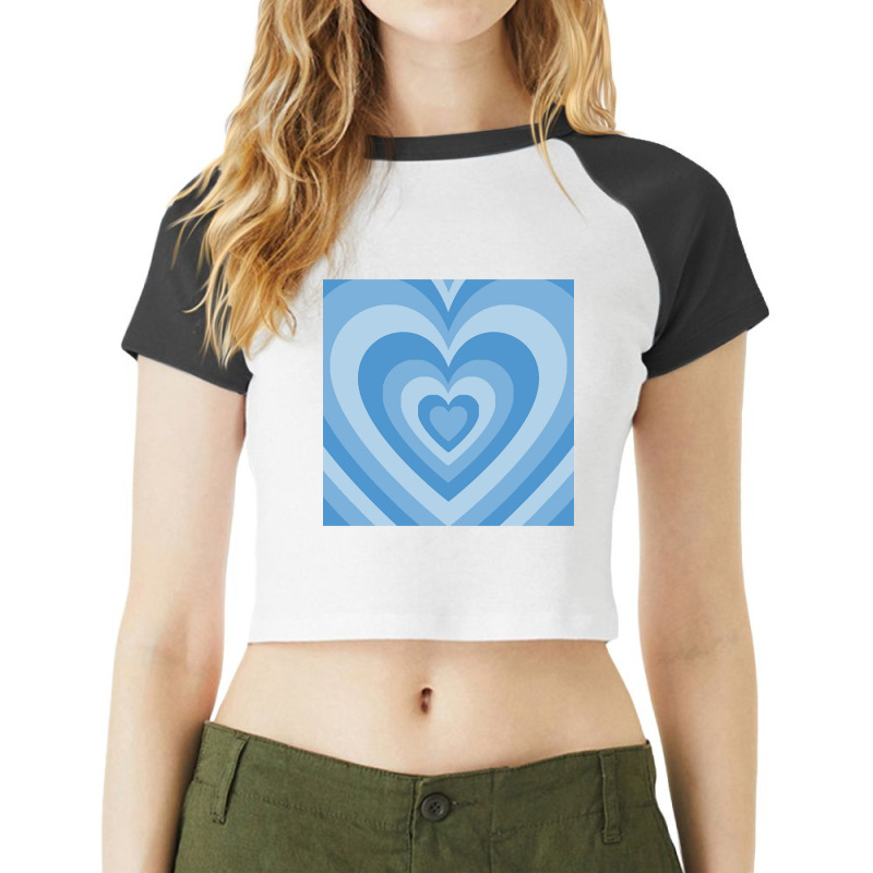 Trending Blue Retro Heart Raglan Crop Top by Jerhogen528 | Artistshot