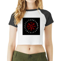 Vegvisir Compass 5 To Guide Travelers And Keep Them Safe On Journeys E Raglan Crop Top | Artistshot