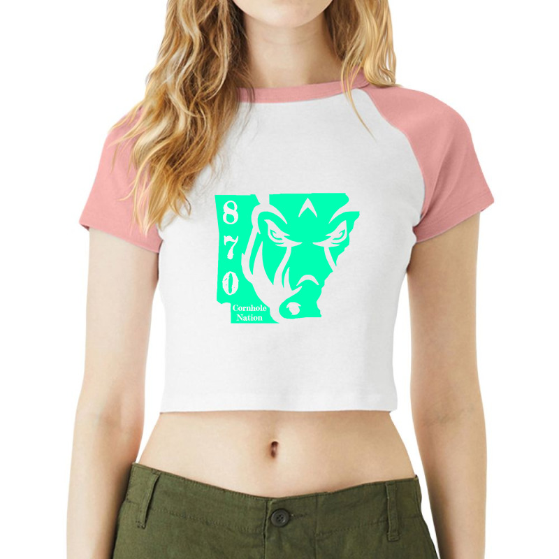 870 Hog Mint Raglan Crop Top by davidozoan | Artistshot