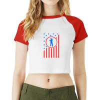 Coal Miner Dad Support Coal Mining Family Husband Usa Flag Raglan Crop Top | Artistshot