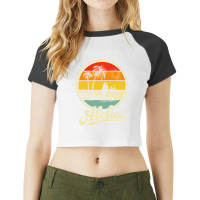 Aloha Hawaii Hawaiian For Boys Girls Palm Tree Surf Raglan Crop Top | Artistshot