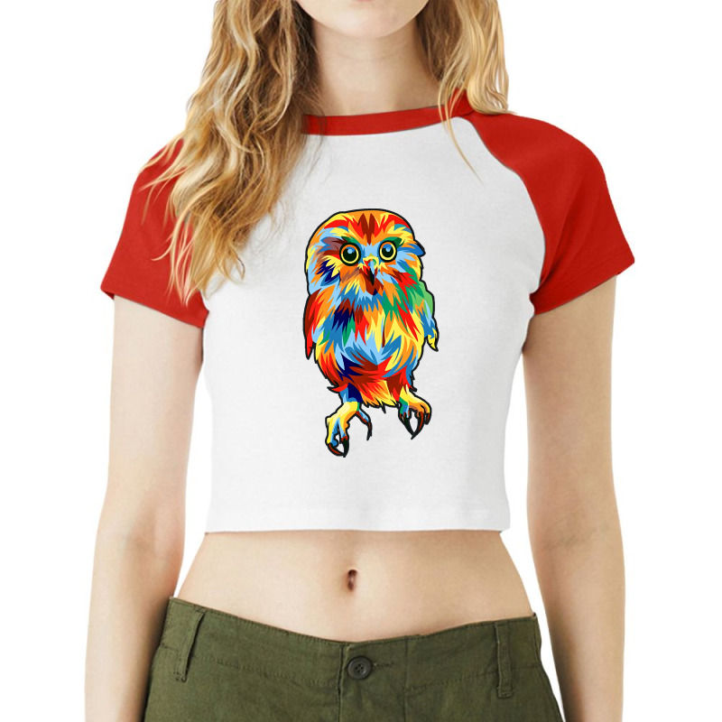 Owl In Pop Art Raglan Crop Top by saddestrent378 | Artistshot