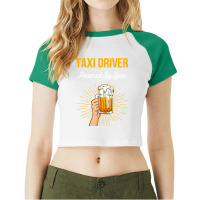 Beer Lover Taxi Driver Gift Powered By Beer Raglan Crop Top | Artistshot