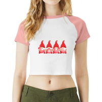 Hot Trend Love Gnomes Happy Valentine's Day Couple Matching Raglan Crop Top | Artistshot