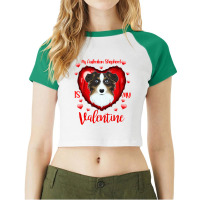 Limited Edition My Australian Shepherd Is My Valentine I Australian Sh Raglan Crop Top | Artistshot