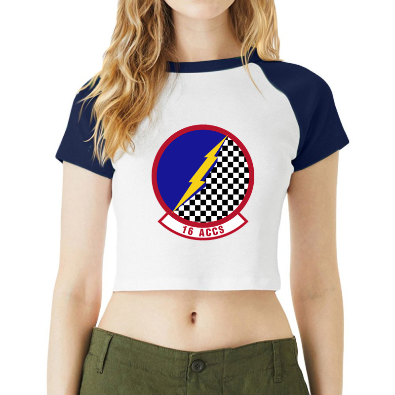 16 Airborne Command And Control Squadron Acc (u.s. Air Force) Raglan Crop Top by Weasetu1379 | Artistshot