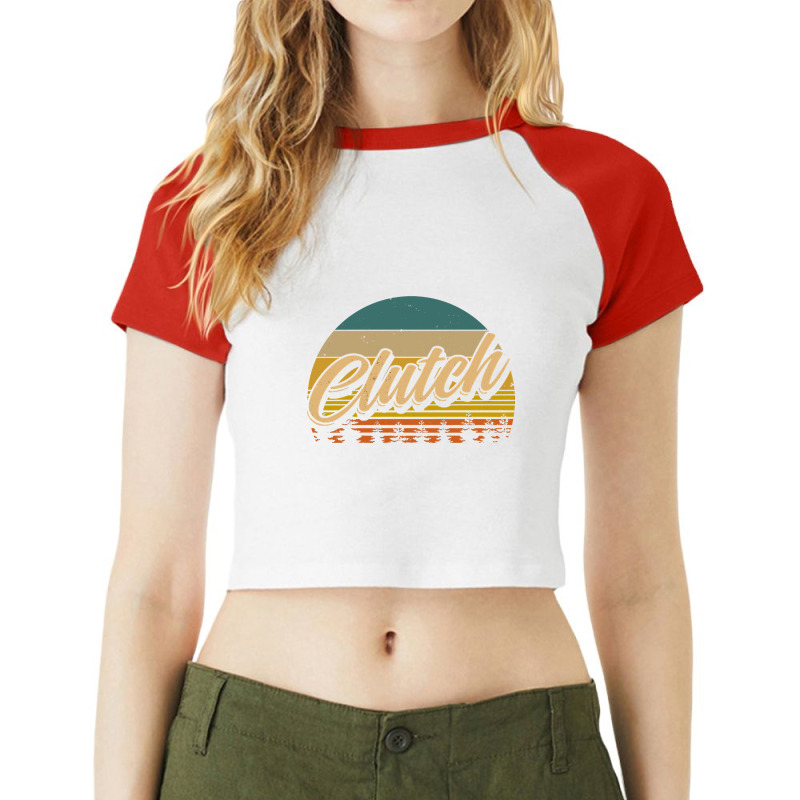 Personalized Name Clutch Retro Styles Birthday Raglan Crop Top by cubicgetting01 | Artistshot