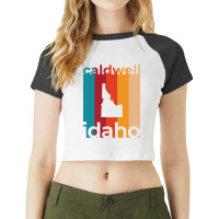 Caldwell Idaho Retro Raglan Crop Top | Artistshot