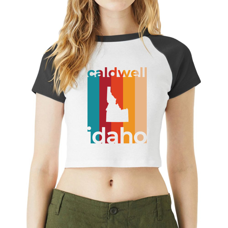 Caldwell Idaho Retro Raglan Crop Top by nuanceteams169 | Artistshot