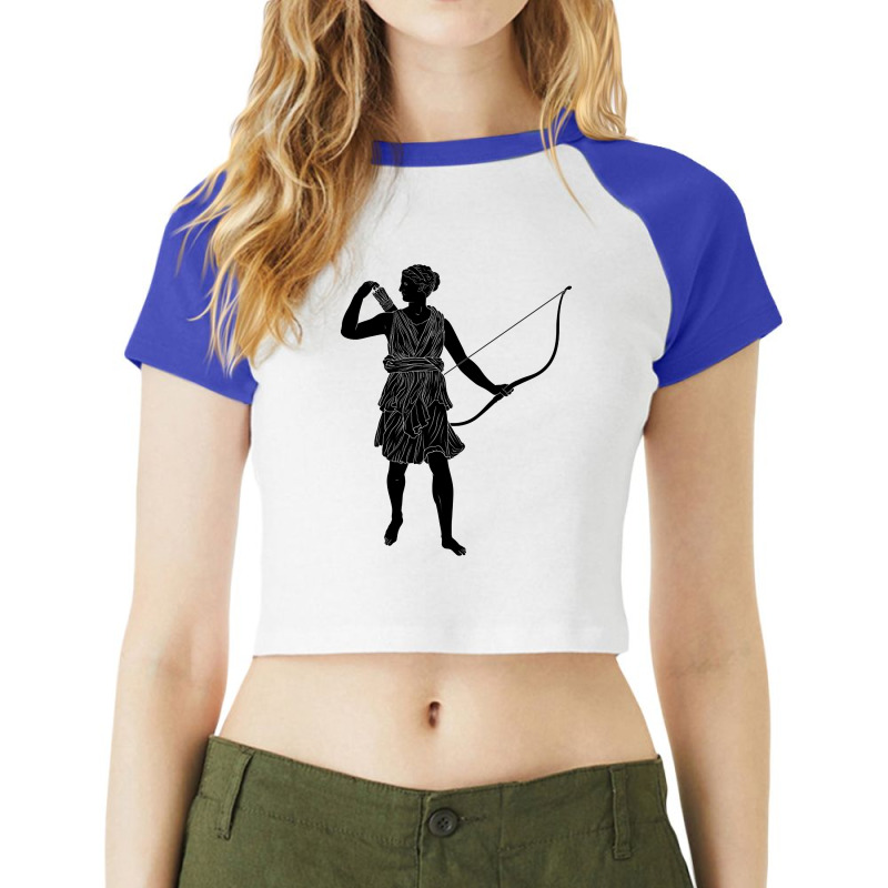 Artemis Greek Goddess Ancient Greek Hunt And Moon Raglan Crop Top by fumbledeafness270 | Artistshot