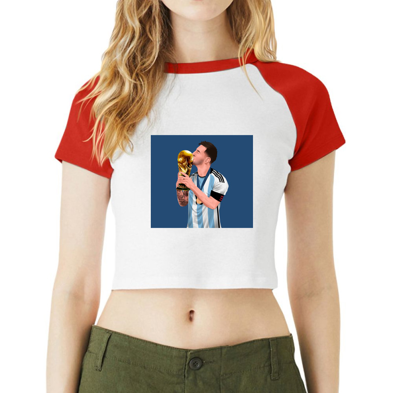 Lionel Messi Of Argentina Raglan Crop Top by hawksreminds130 | Artistshot