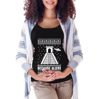 Because Aliens Funny Pyramid Makers Ugly Christmas Maternity Scoop Neck T-shirt | Artistshot