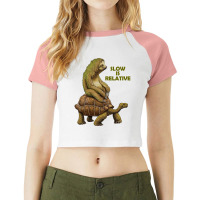 Limited Edition Speed Of Sloth And Turtle Raglan Crop Top | Artistshot