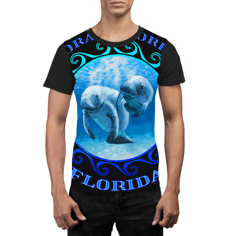 Coral Shores Florida Vacation Swimming Manatees Graphic T-shirt | Artistshot