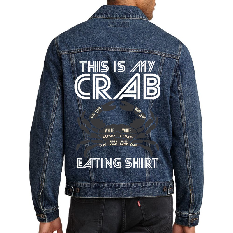 Crab Eating Seafood Butcher Crawfish Funny Lobster Men Denim Jacket | Artistshot