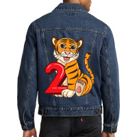 Birthday Tiger 2 Year Old Men Denim Jacket | Artistshot