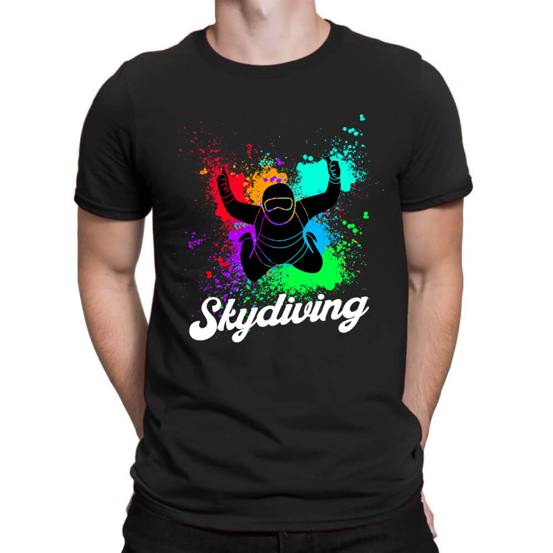 Color Splash Skydiving T-shirt | Artistshot