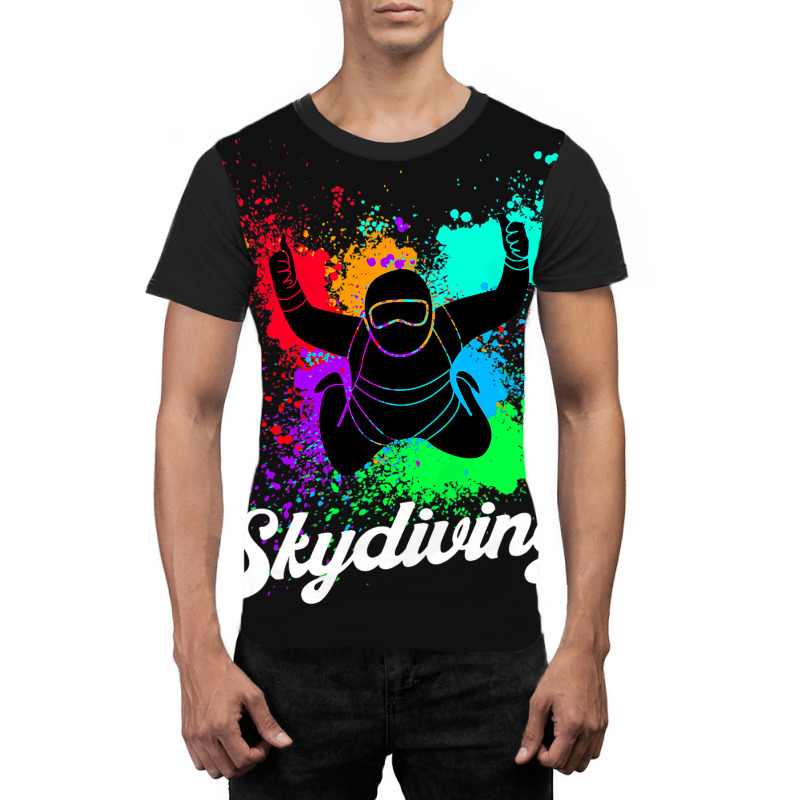 Color Splash Skydiving Graphic T-shirt | Artistshot