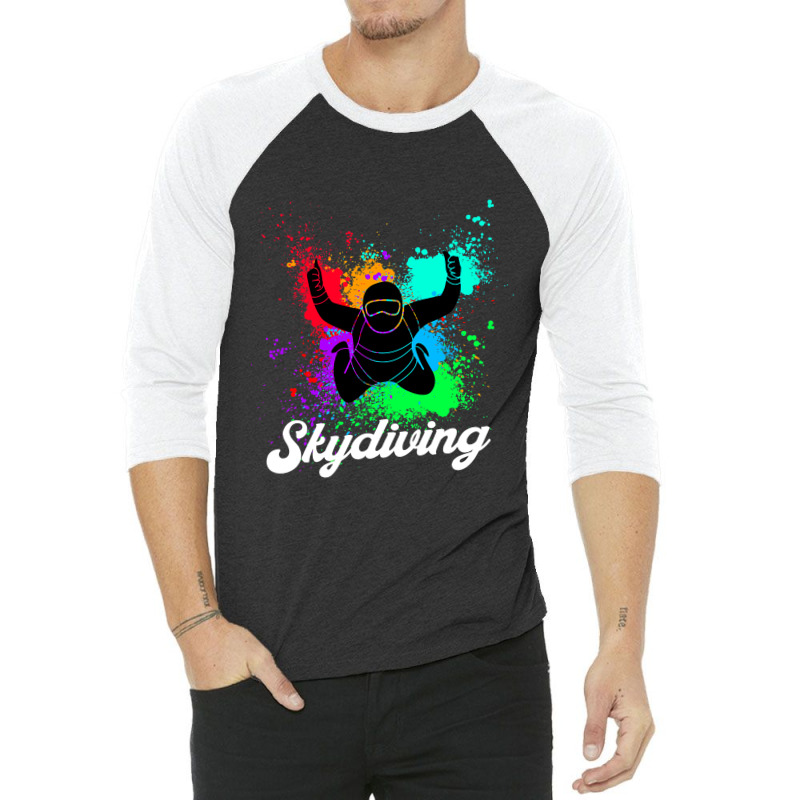 Color Splash Skydiving 3/4 Sleeve Shirt | Artistshot