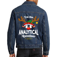 Christmas Pjs Analytical Xmas Reindeer Matching Men Denim Jacket | Artistshot