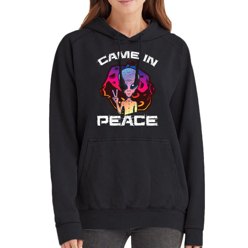 Came In Peace Ufo Abduction Alien Conspiracy Ufolo Vintage Hoodie | Artistshot