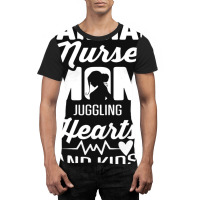 Cardiac Nurse Mom Cardiology Juggling Hearts And K Graphic T-shirt | Artistshot