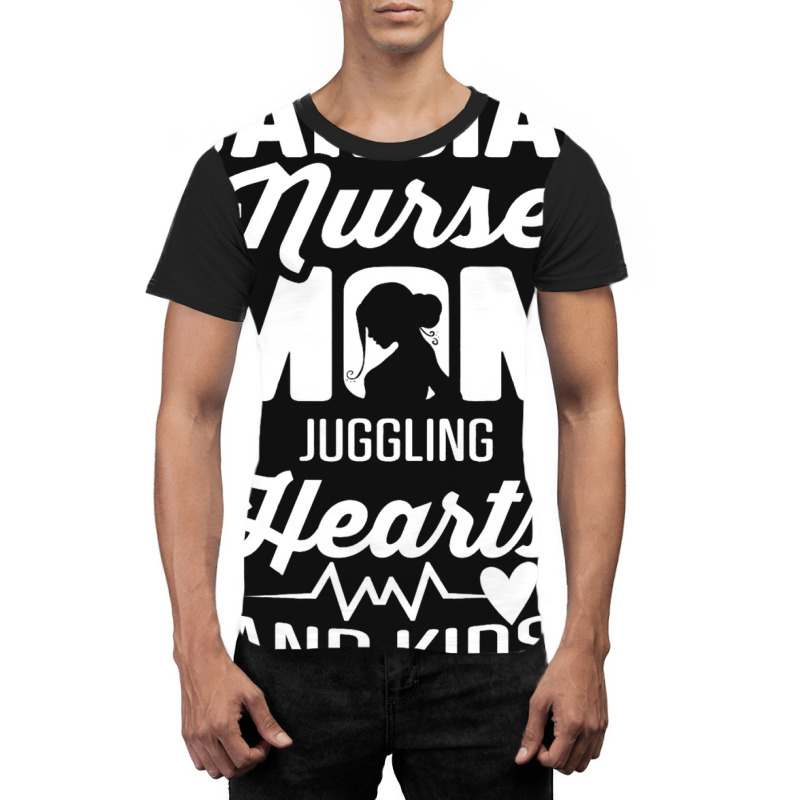 Cardiac Nurse Mom Cardiology Juggling Hearts And K Graphic T-shirt | Artistshot