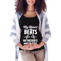 Cardiac Nurse Mom Cardiology My Heart Beats For Tw Maternity Scoop Neck T-shirt | Artistshot