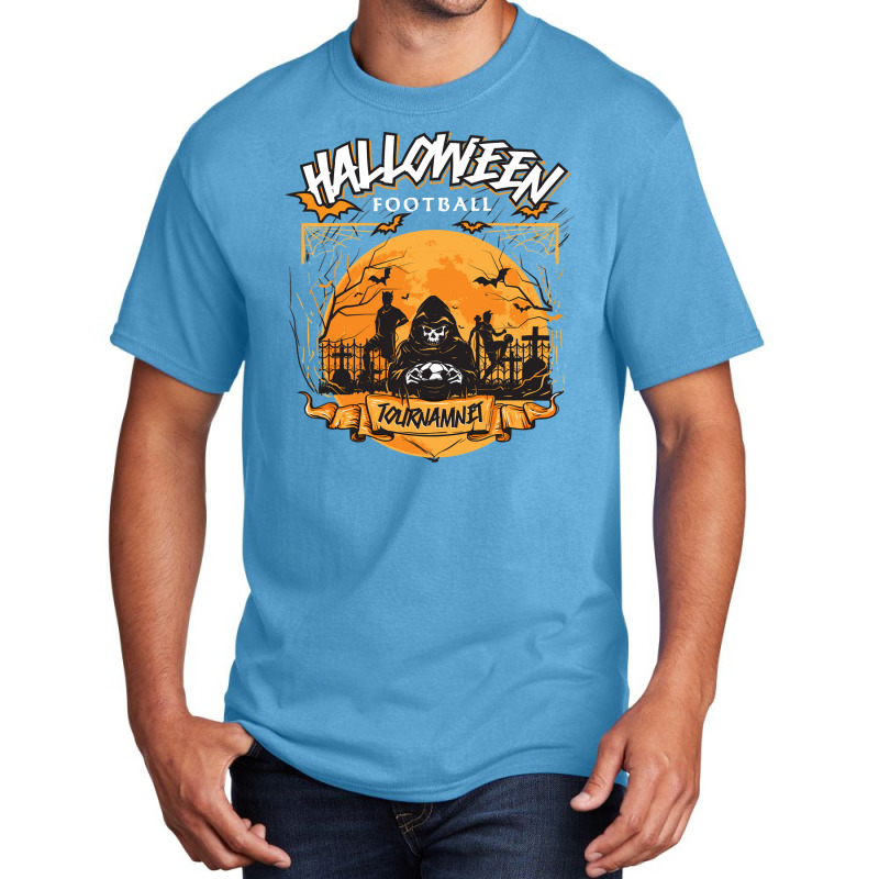 Football Halloween Halloween Football 106 Pumpkin Basic T-shirt by peafowl | Artistshot