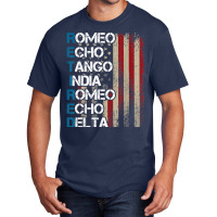 Phonetic Alphabet Retired Veteran Retirement Army Military T Shirt Basic T-shirt | Artistshot