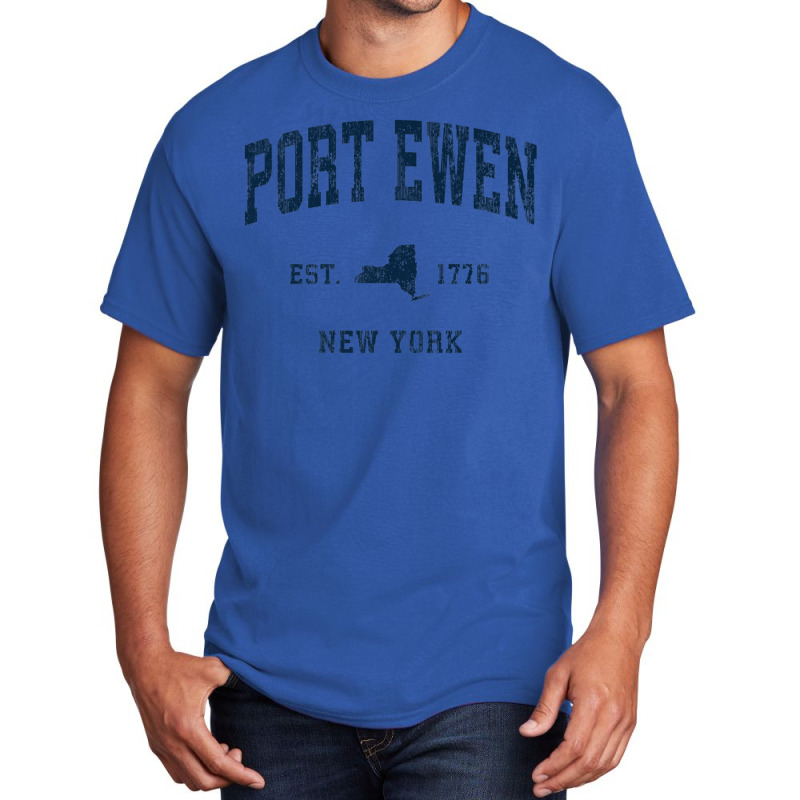 Port Ewen New York Ny Vintage Athletic Navy Sports Design Premium T Sh Basic T-shirt | Artistshot