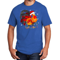 Chicken Cute Chicken Tree Christmas Light Funny Xmas Pajama Matching 1 Basic T-shirt | Artistshot